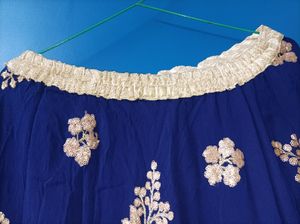 beautiful blue golden lehenga