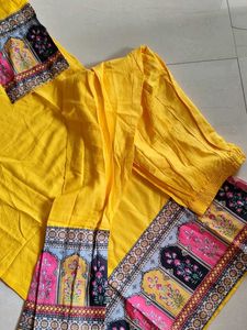 Yellow Printed Kurta Set