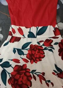 Red Floral Print Maxi Dress