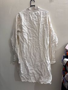 Men's White Band Collar Kurta