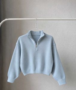 Light Blue Zip-Up Sweatshirt