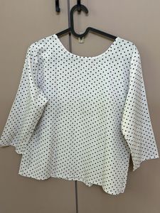 Chic Polka Dot White Top