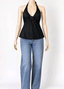 Chic Black Halter Neck Top