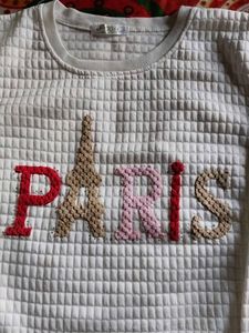 White Paris Eiffel Tower Sweatshirt