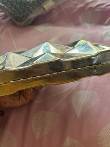 Geometric Metallic Clutch Bag