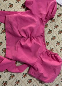 Chic Pink Puff Sleeve Top