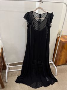 ANTHROPOLOGIE BLACK SHEER  LONG MAXI DRESS