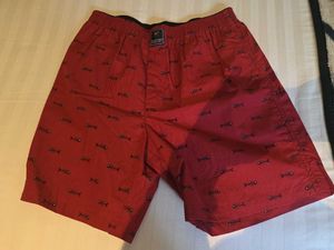 Red Patterned Cotton Shorts