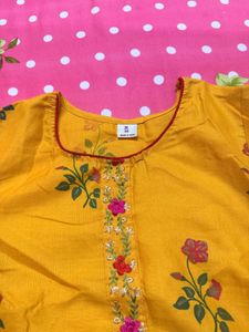 Yellow Floral Kurta Set