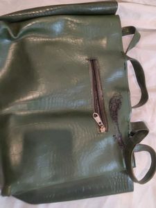 Stylish Green Faux Croc Shoulder Bag