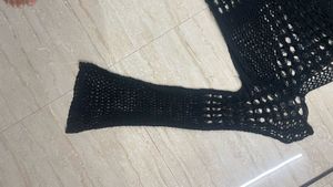 Chic Black Crochet Maxi Dress