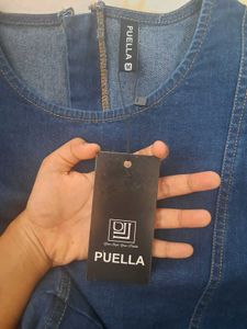 Puella Denim Puff Sleeve Dress