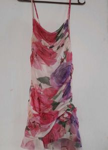 Floral Ruched Mini Dress