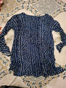 Stylish Blue Bandhani Kurta
