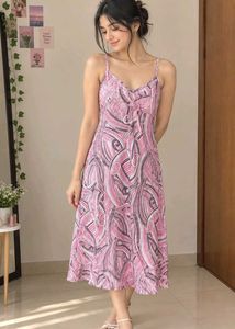 Pink Swirl Print Mini Dress