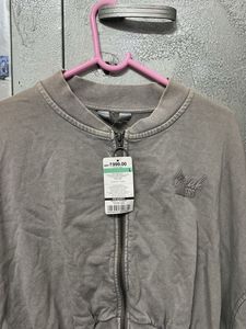 Cropped Grey Bomber Jacket