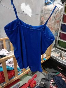 Royal Blue Ruched Corset Top