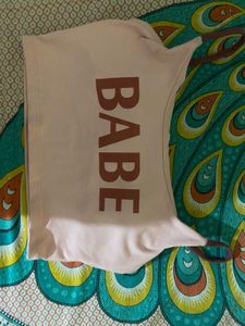 Cute Pink "Babe" Graphic Crop Top