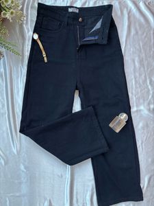 High Waisted Wide Leg Black Jeans