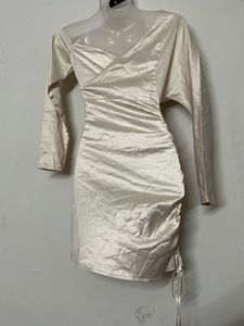 Pintresty Satin Ruched Mini Dress