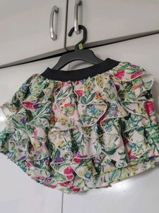 Boho Floral Ruffle Skirt