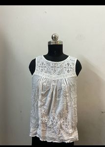 White Sleeveless Top