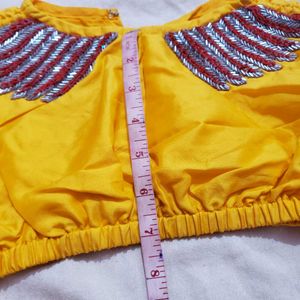 Yellow &amp; Red Embroidered Lehenga Set