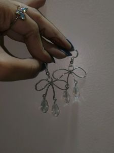Wired Handmade Y2K Bow Necklace With Earrings