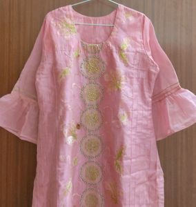 Pink Kurta Plazo Set (Women)