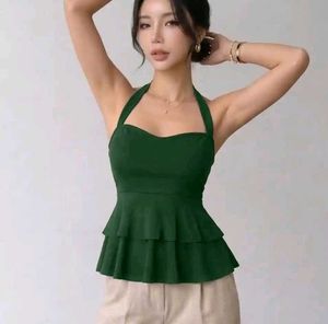 Chic Halter Neck Peplum Top