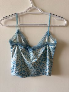 Blue Leopard Print Camisole Top