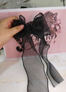 Black Organza Bow Hair Accessory