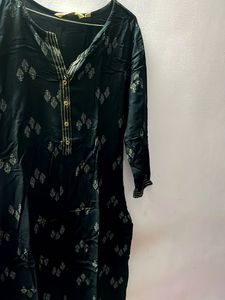 Elegant Black Printed Kurta