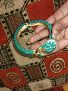 (Rajasthani kadaa 😍)Turquoise Elephant Bangle Bra