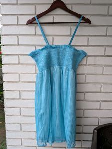 Light Blue Smocked Maxi Dress