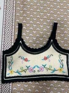 Embroidered Crochet Crop Top