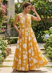 🌻Yellow Floral Print Lehenga Set🌻