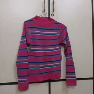 Striped Turtleneck Top