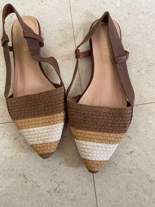Brown and beige Mule Sandals