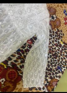 Elegant White Sequined Chikankari Kurta