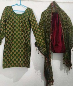 Punjabi kurta dupatta with velvet salwar