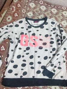 Cute Polka Dot Graphic Sweatshirt