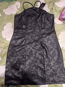 Stylish Black Patterned Dress