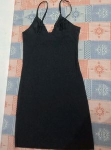Black Mini Slip Dress - A005