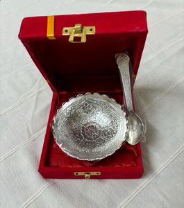 🆕German Silver Bowl Set With Spoon