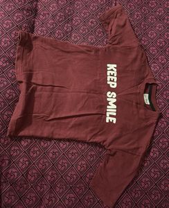 Maroon "Keep Smile" T-Shirt