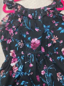 Chic Floral Print Ruffle Dress
