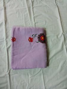 Beautiful Lavender Saree with Floral Print