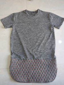 Stylish Grey Textured T-Shirt