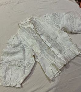 White Broderie Anglaise Blouse